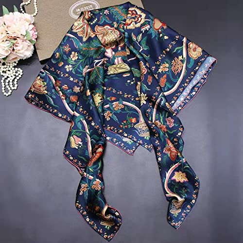 ANDANTINO 100% Silk Scarf 43" Large Square Lightweight Headscarf& Shawl–Women Hair Wraps-With Gift Packed