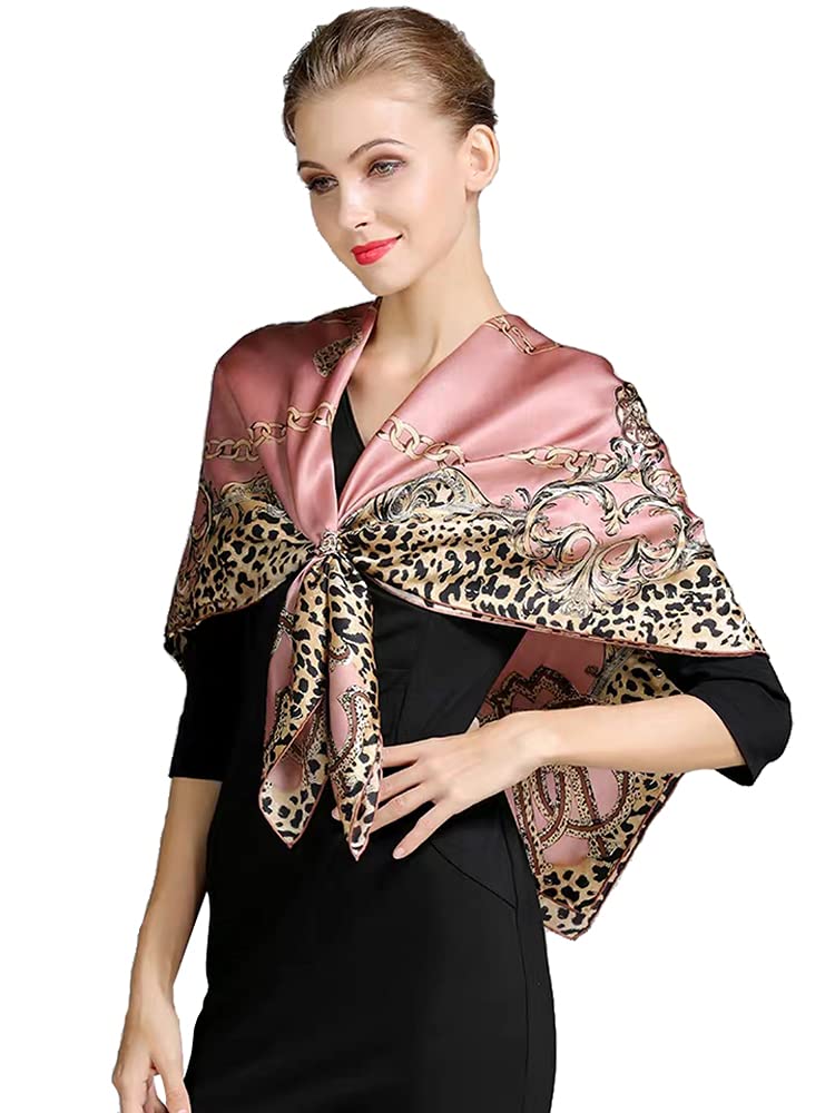 ANDANTINO 100% Silk Scarf 43" Large Square Lightweight Headscarf& Shawl–Women Hair Wraps-With Gift Packed