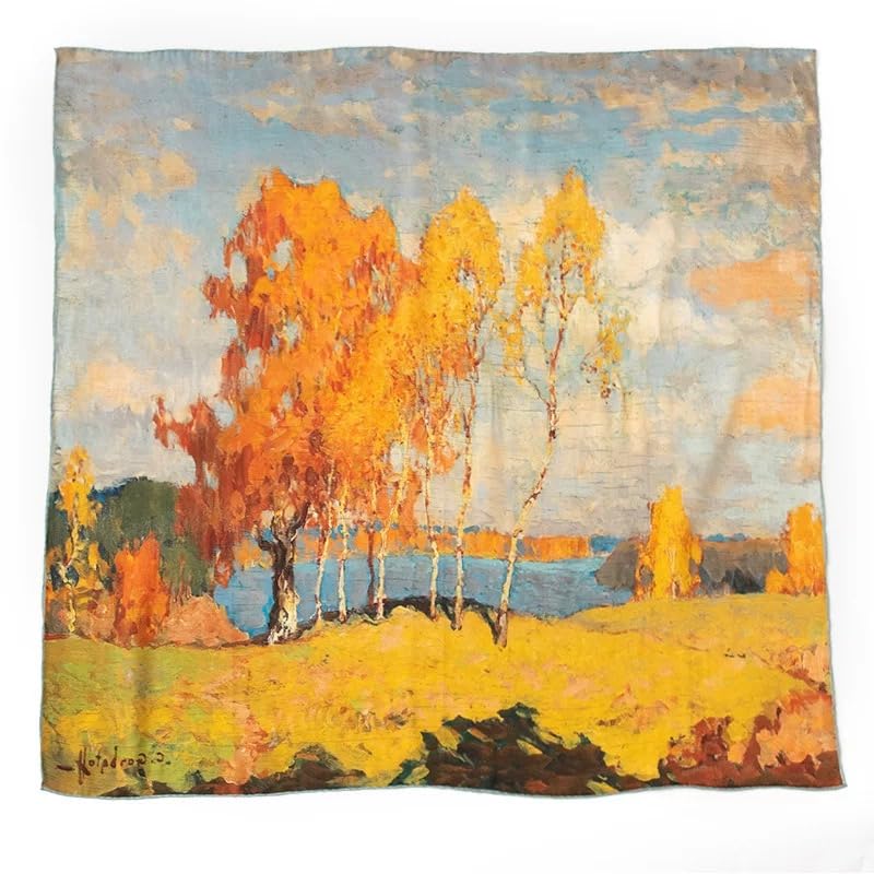 ANDANTINO 100% Silk Scarf 43" Large Square Lightweight Headscarf& Shawl–Women Hair Wraps-With Gift Packed