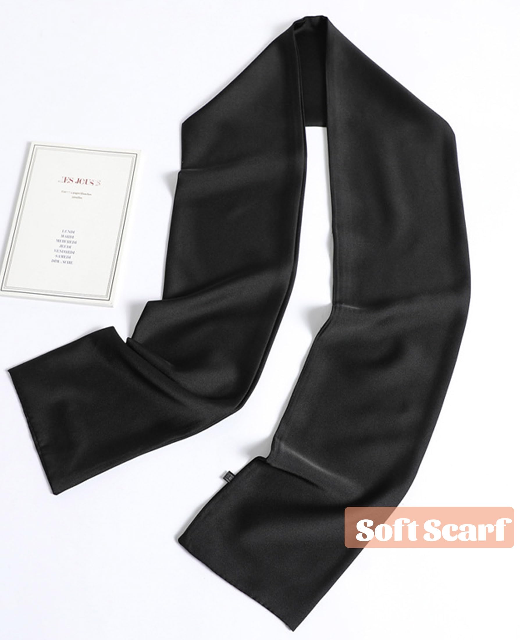 kcctoo 59” Long Silk Like Head Scarf Women's Fashion Square Neck Satin Scarfs for Bag Hair Scarves Gift 59 * 5.9”