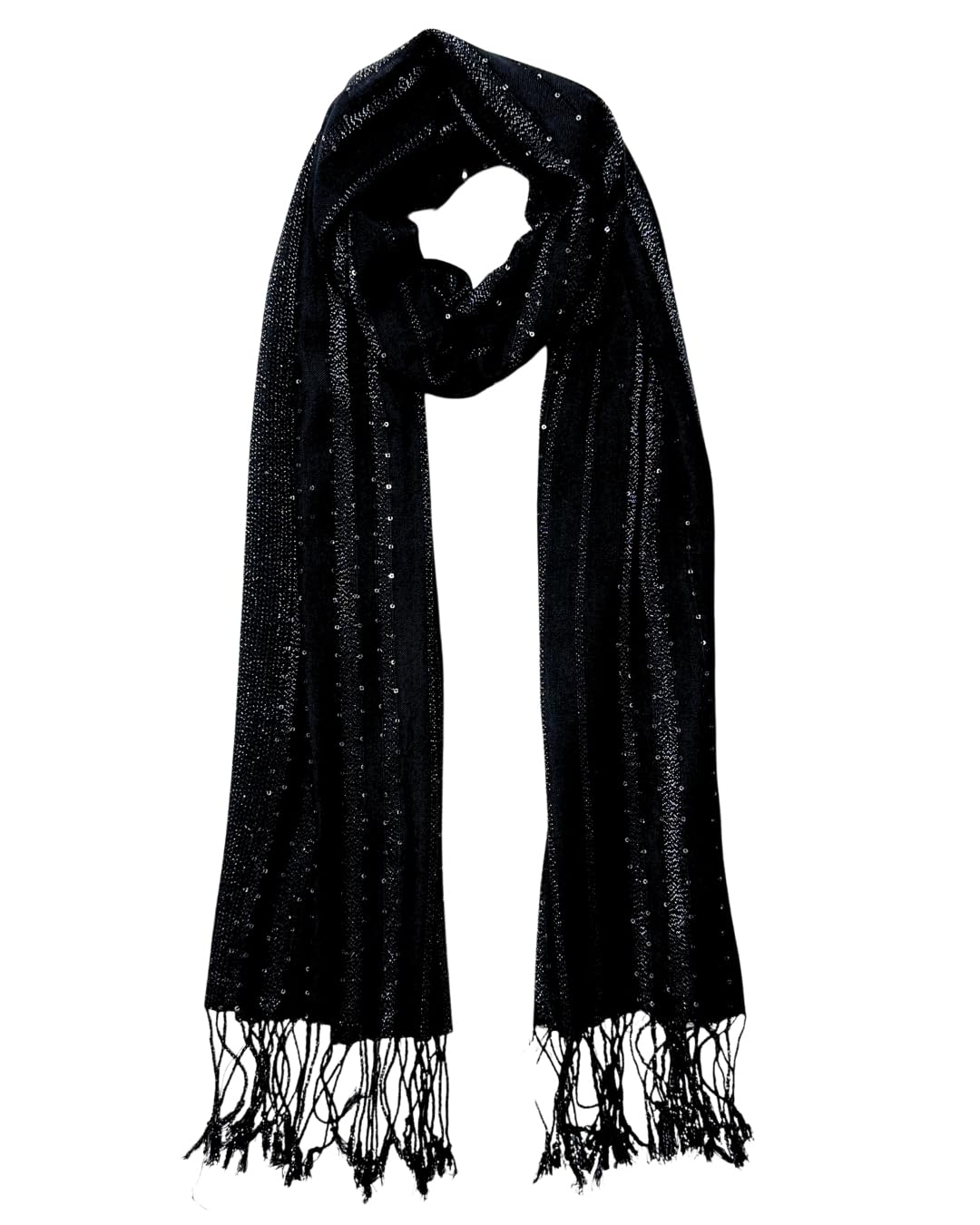 Humble Hilo Handmade Shimmer Thread Scarf or Shawl Large Lightweight Neckscarf Wrap for Women with Metallic Embroidery