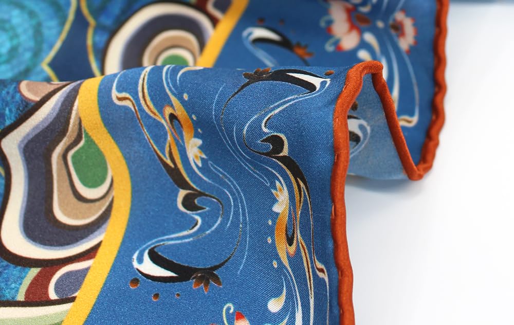 ANDANTINO 100% Silk Scarf 43" Large Square Lightweight Headscarf& Shawl–Women Hair Wraps-With Gift Packed