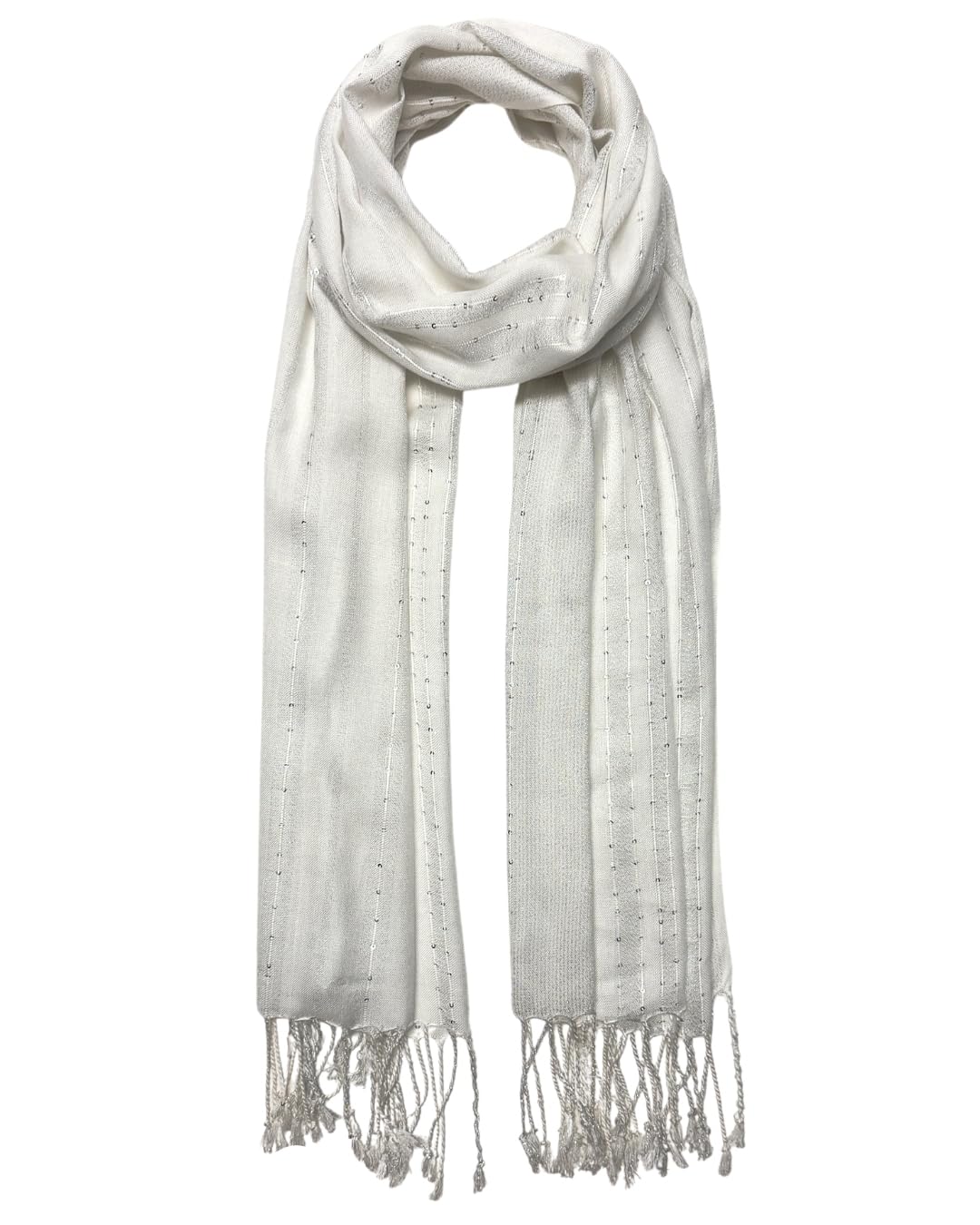 Humble Hilo Handmade Shimmer Thread Scarf or Shawl Large Lightweight Neckscarf Wrap for Women with Metallic Embroidery