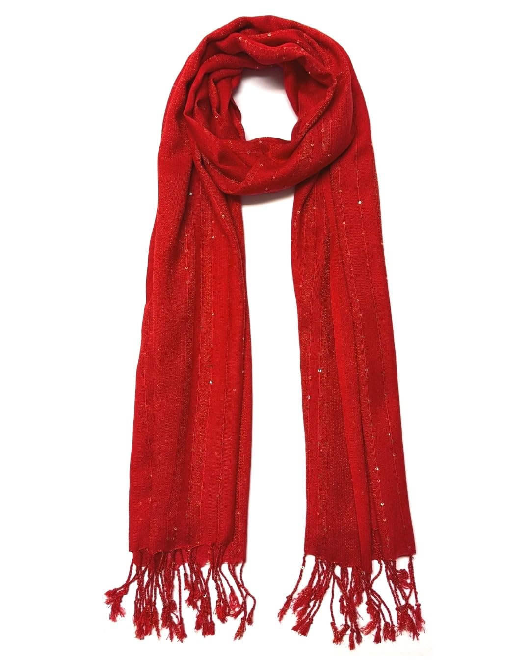 Humble Hilo Handmade Shimmer Thread Scarf or Shawl Large Lightweight Neckscarf Wrap for Women with Metallic Embroidery