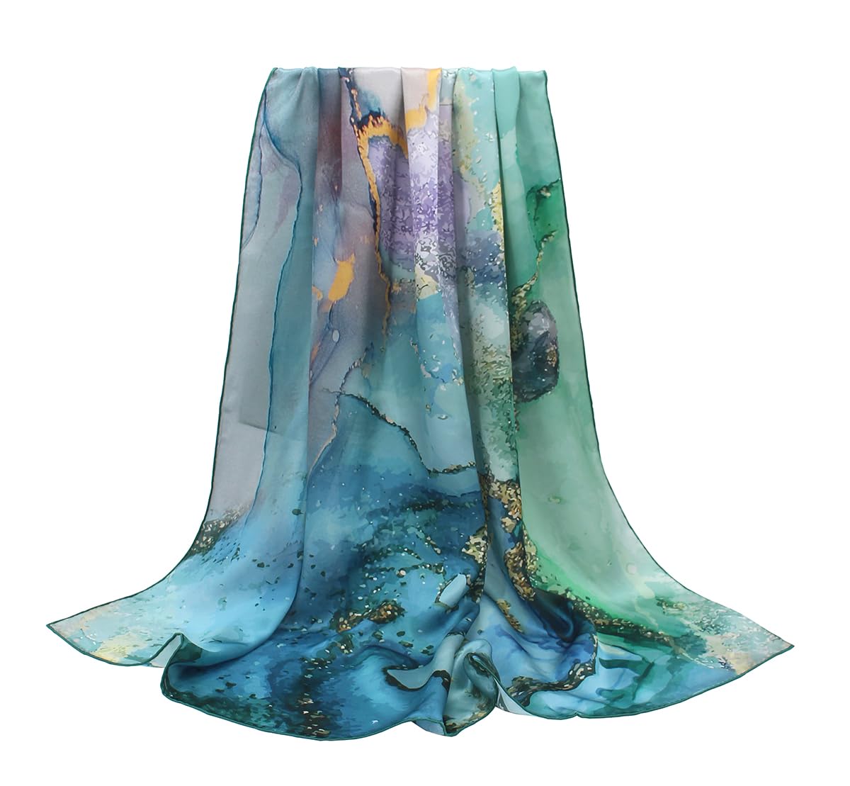 ANDANTINO 100% Silk Scarf 43" Large Square Lightweight Headscarf& Shawl–Women Hair Wraps-With Gift Packed