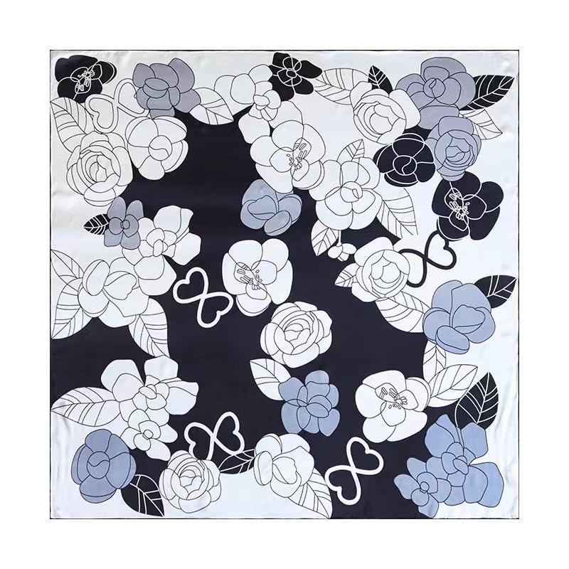 ANDANTINO 100% Silk Scarf 43" Large Square Lightweight Headscarf& Shawl–Women Hair Wraps-With Gift Packed