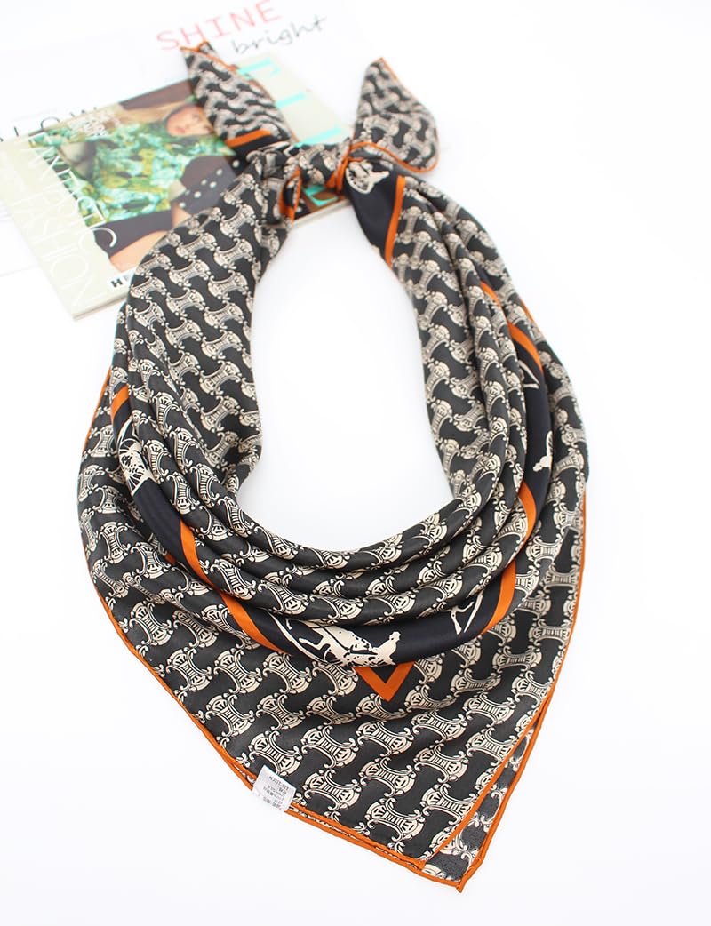 ANDANTINO 100% Silk Scarf 43" Large Square Lightweight Headscarf& Shawl–Women Hair Wraps-With Gift Packed