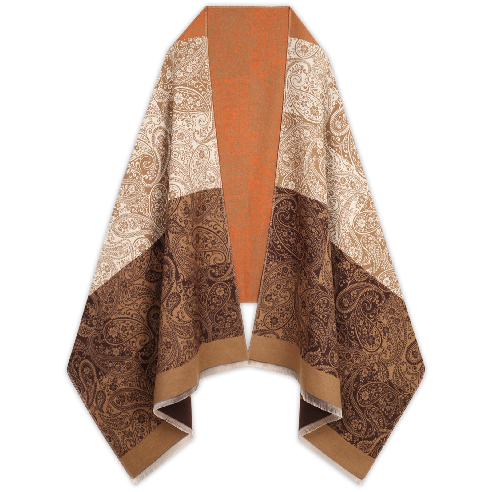 EXTREE Scarfs for Women Pashmina Silky Shawl Wrap for Evening Dressing Blanket Open Front Poncho Cape