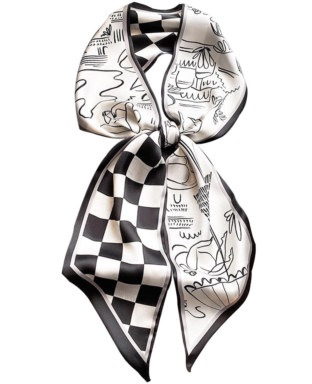 Head Scarf Hair Neck Scarves For Women Purse Bag Scarfs For Handbags Silky Long Thin Satin Headscarf Fashion