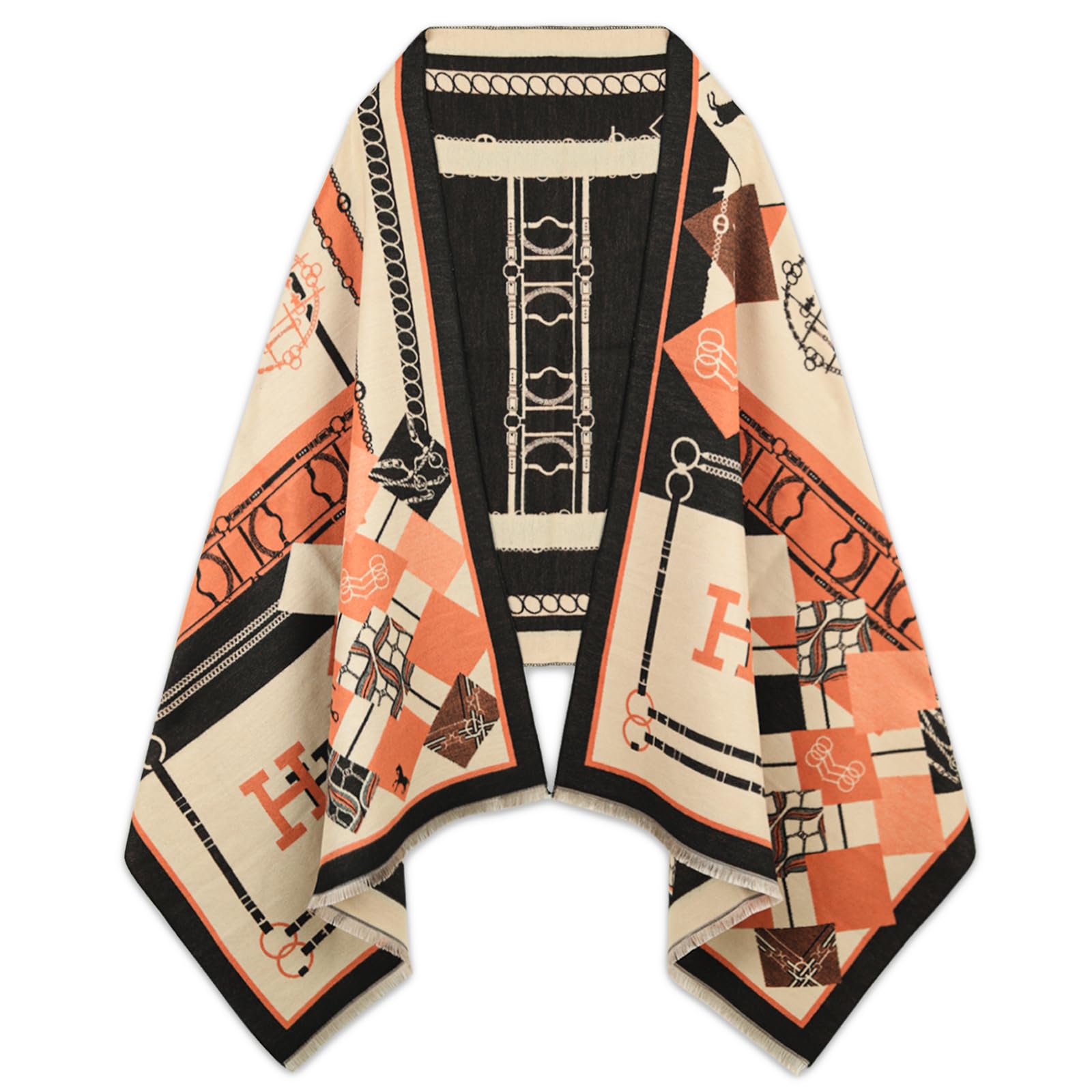EXTREE Scarfs for Women Pashmina Silky Shawl Wrap for Evening Dressing Blanket Open Front Poncho Cape