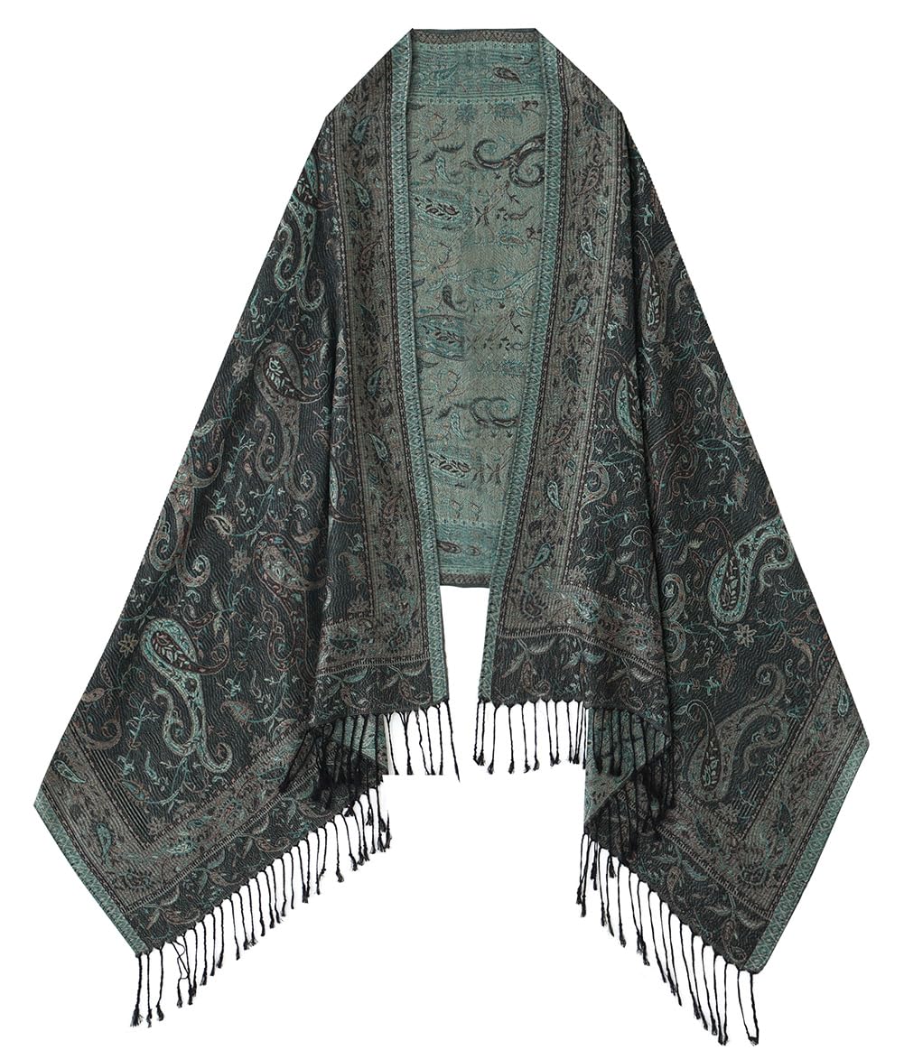 Umjetnost Womens Soft Silky Pashmina Rave Scarf Paisley Pattern Pashmina Shawl Wrap with Fringes