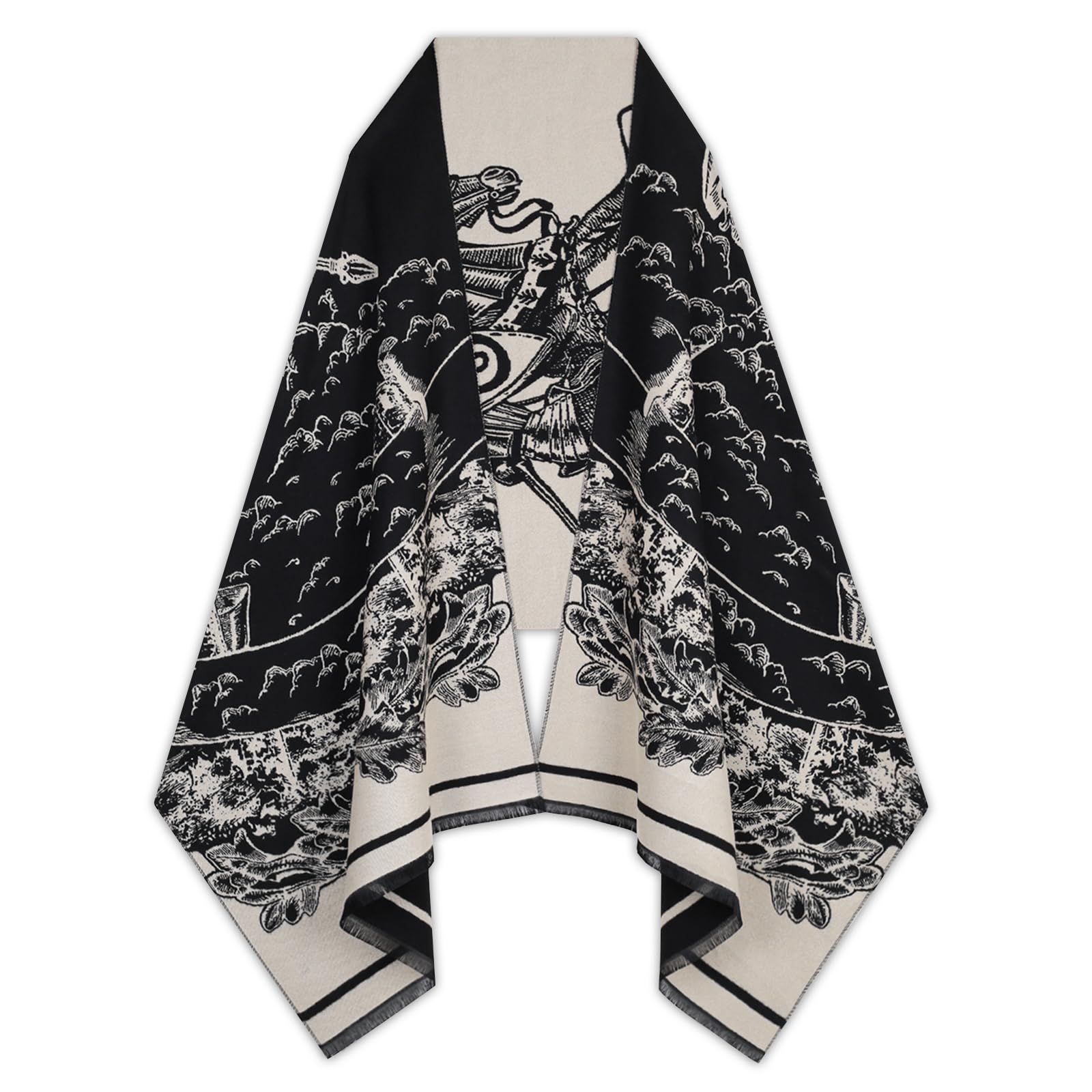 EXTREE Scarfs for Women Pashmina Silky Shawl Wrap for Evening Dressing Blanket Open Front Poncho Cape
