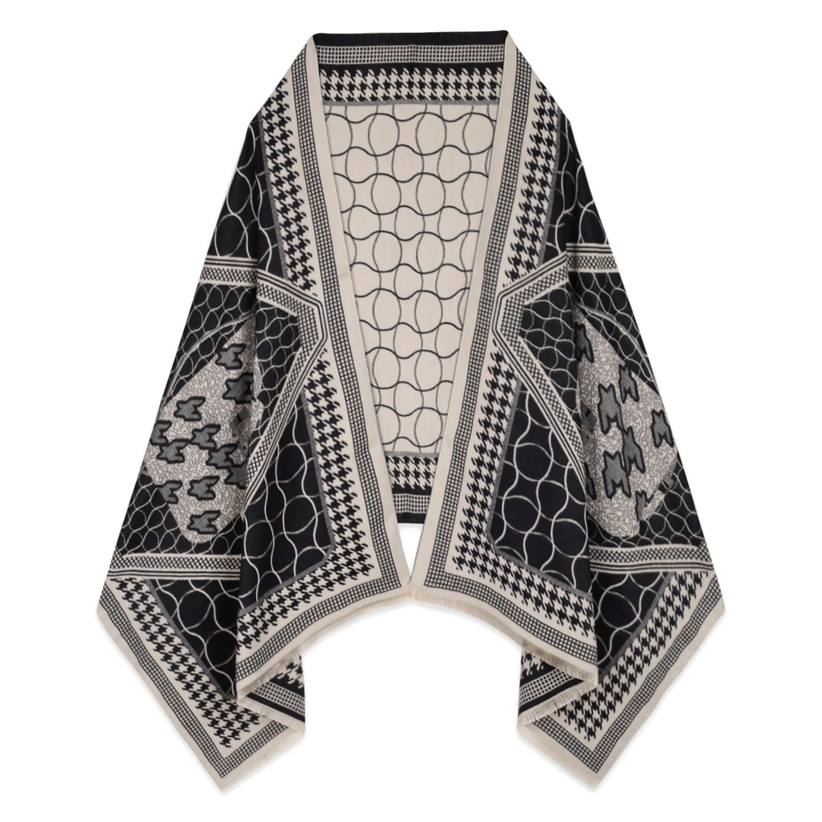 EXTREE Scarfs for Women Pashmina Silky Shawl Wrap for Evening Dressing Blanket Open Front Poncho Cape