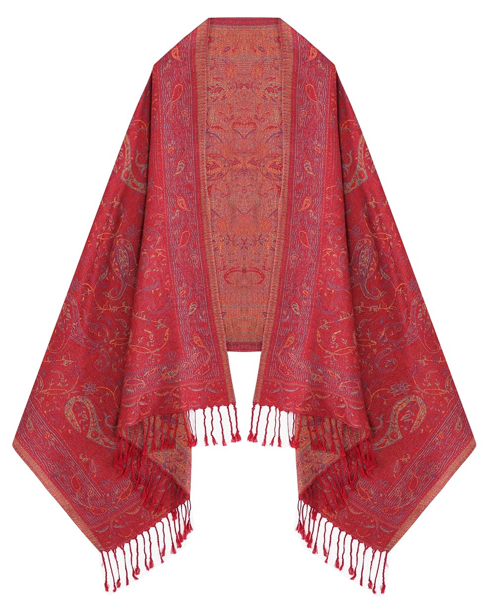 Umjetnost Womens Soft Silky Pashmina Rave Scarf Paisley Pattern Pashmina Shawl Wrap with Fringes