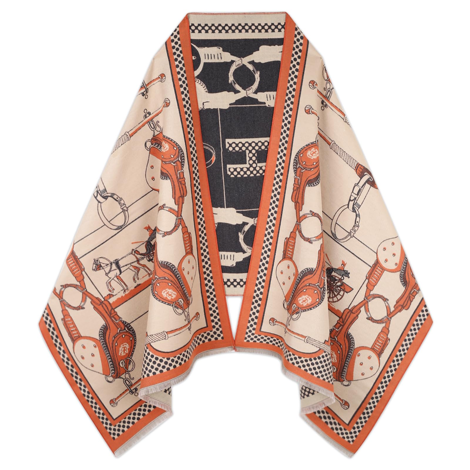 EXTREE Scarfs for Women Pashmina Silky Shawl Wrap for Evening Dressing Blanket Open Front Poncho Cape
