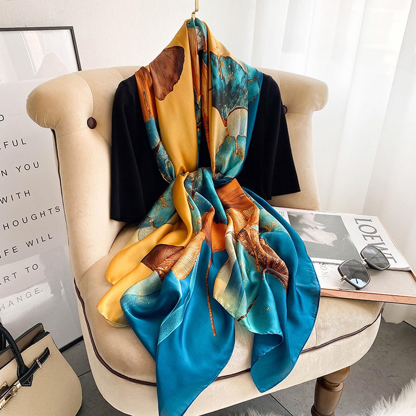 Silk Scarf Mulberry Silk Fashion Scarves Long Lightweight Shawl Wrap …