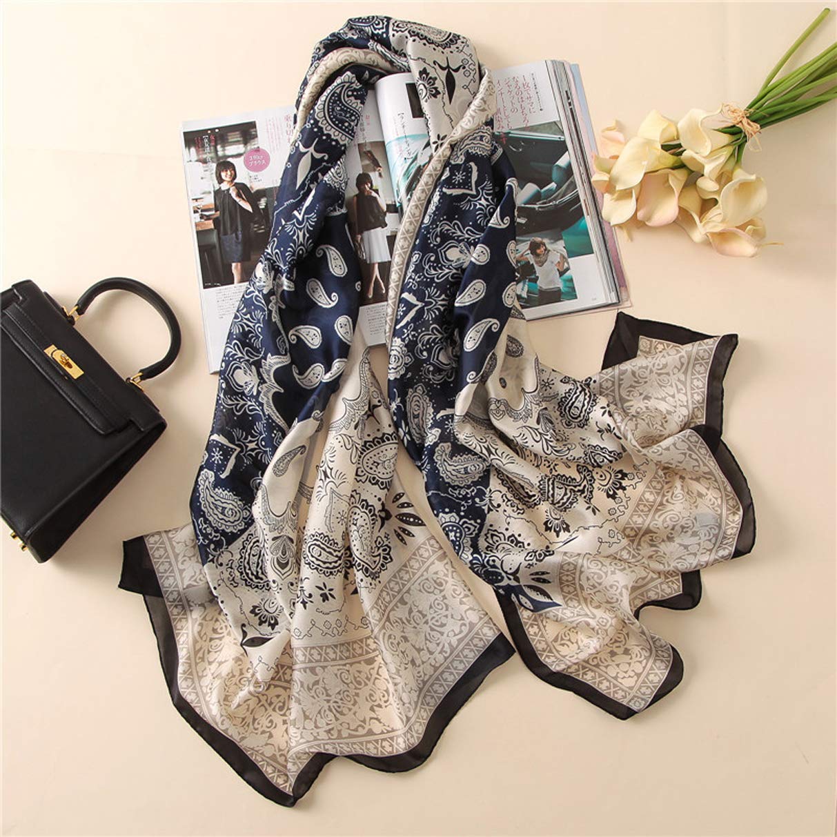 Silk Scarf Mulberry Silk Fashion Scarves Long Lightweight Shawl Wrap …
