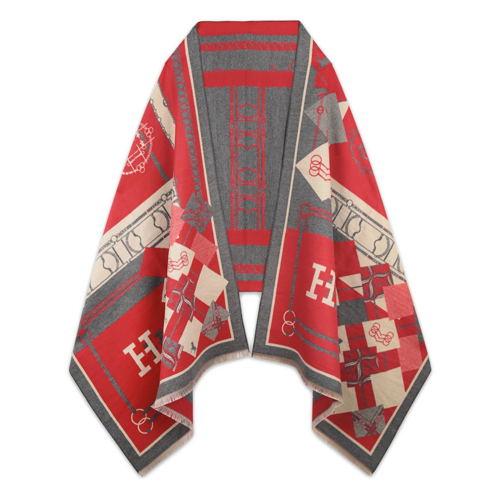 EXTREE Scarfs for Women Pashmina Silky Shawl Wrap for Evening Dressing Blanket Open Front Poncho Cape