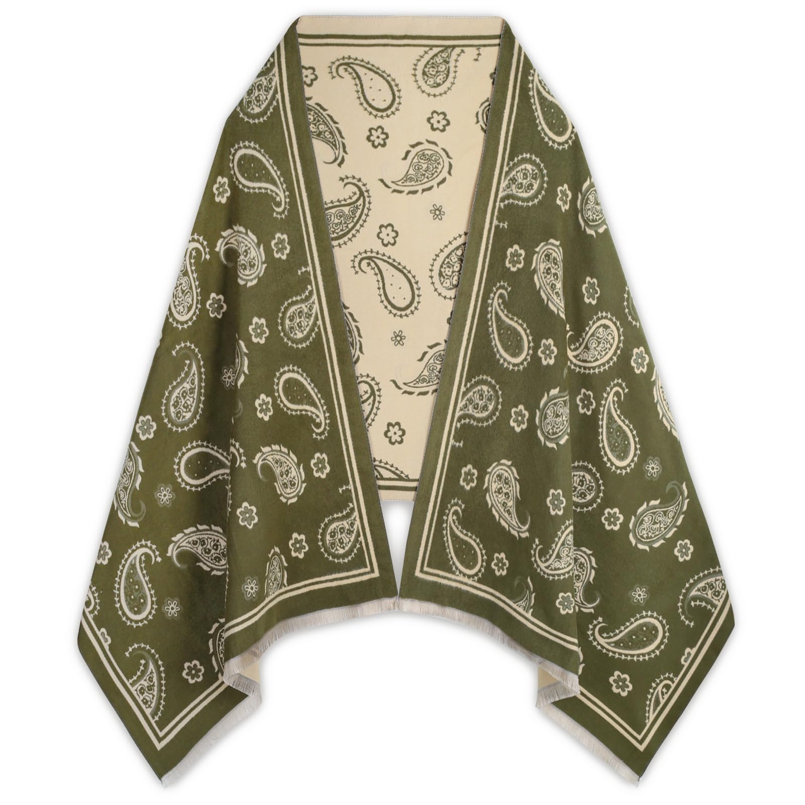 EXTREE Scarfs for Women Pashmina Silky Shawl Wrap for Evening Dressing Blanket Open Front Poncho Cape