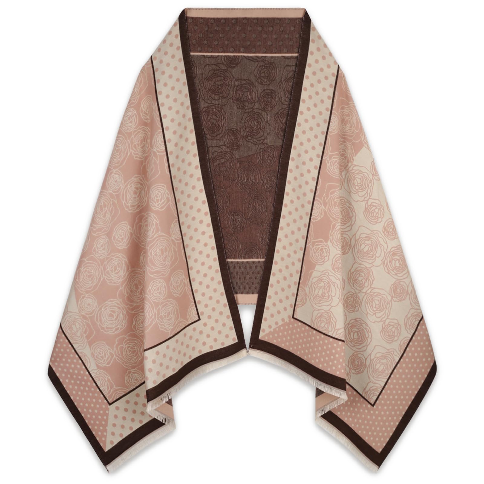 EXTREE Scarfs for Women Pashmina Silky Shawl Wrap for Evening Dressing Blanket Open Front Poncho Cape