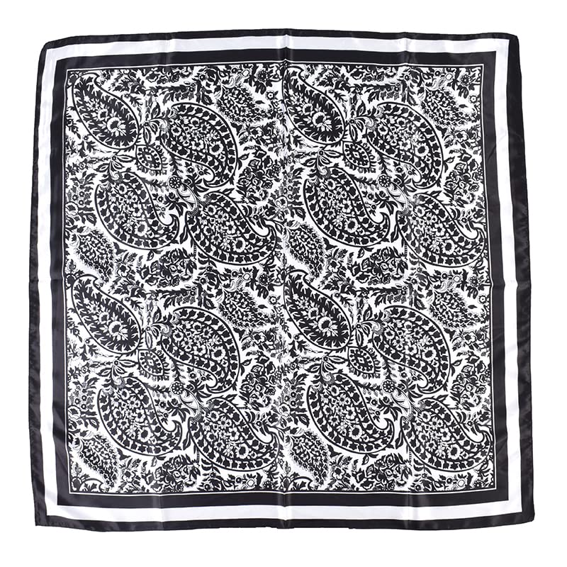 4Pcs Silk Head Scarves for Women Satin Hair Scarf 35”Large Square Bandana Silk Like Neck Scarf Shawl