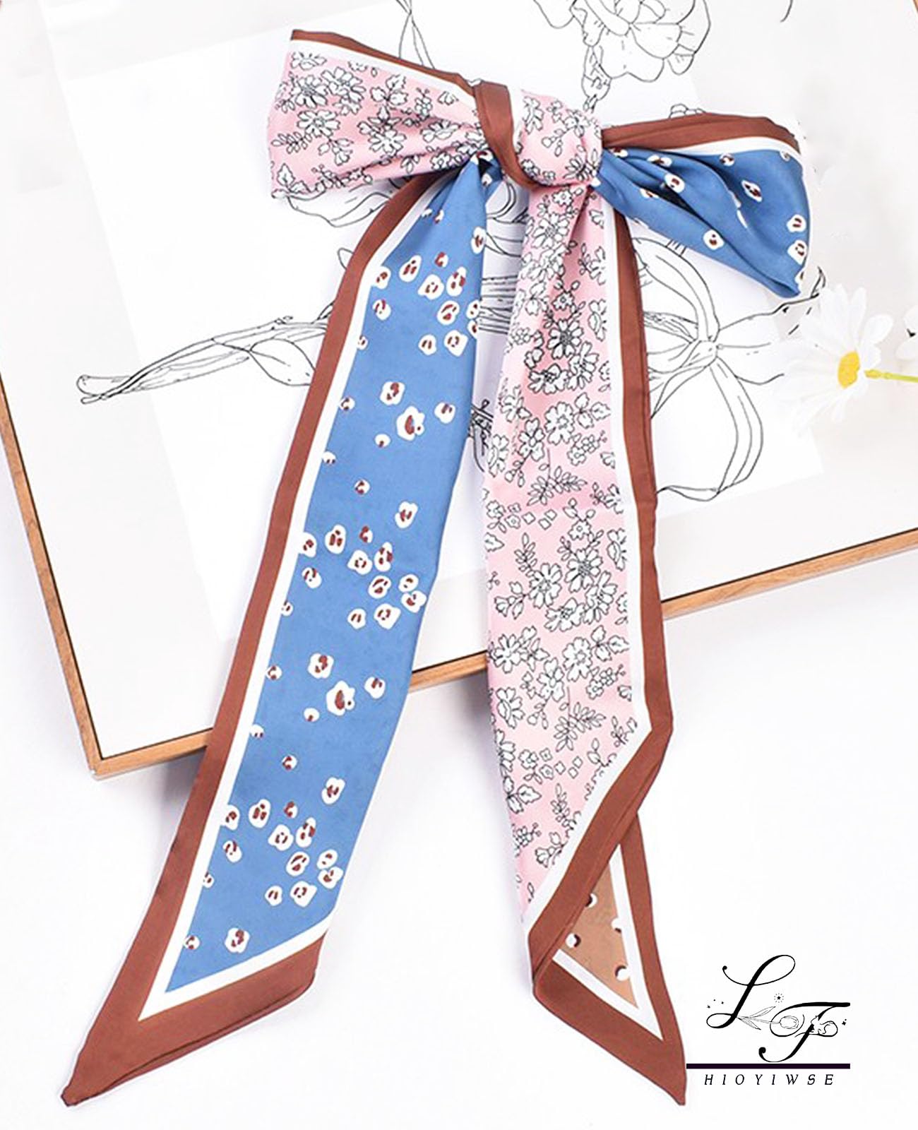 Head Scarf Hair Neck Scarves For Women Purse Bag Scarfs For Handbags Silky Long Thin Satin Headscarf Fashion