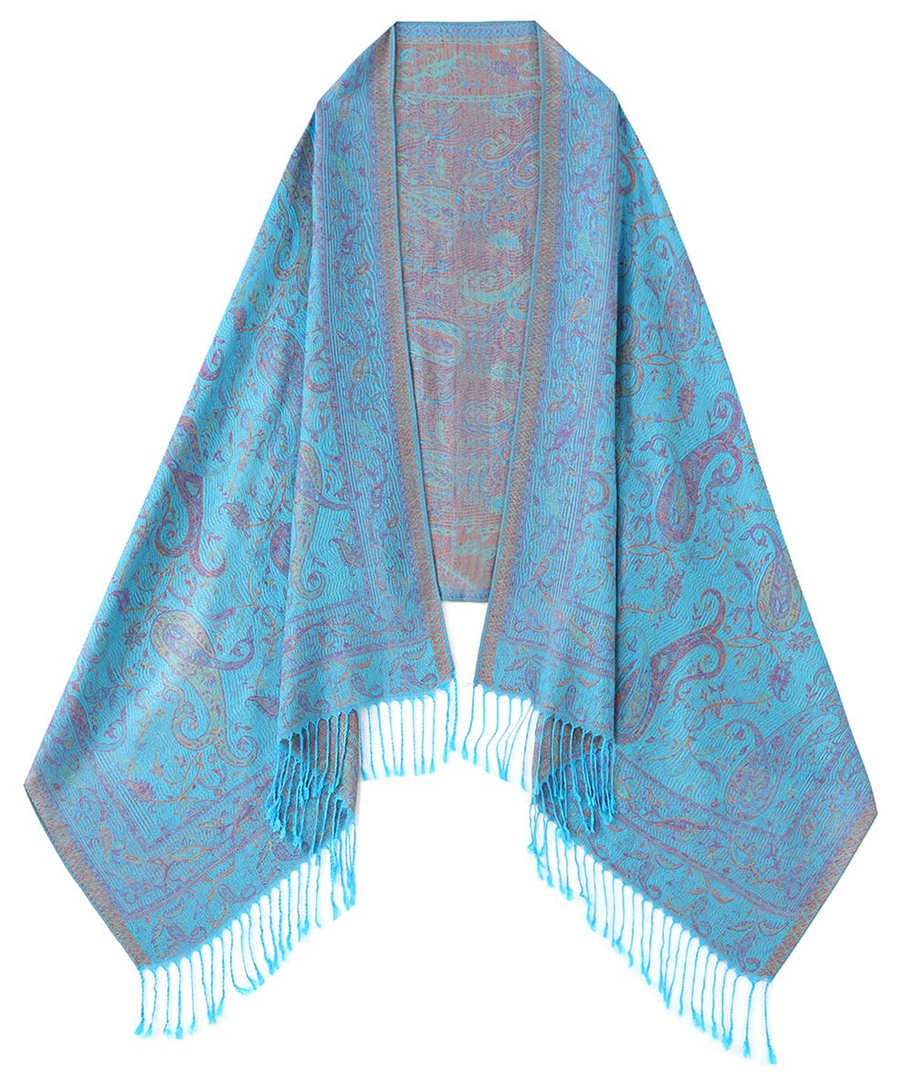 Umjetnost Womens Soft Silky Pashmina Rave Scarf Paisley Pattern Pashmina Shawl Wrap with Fringes