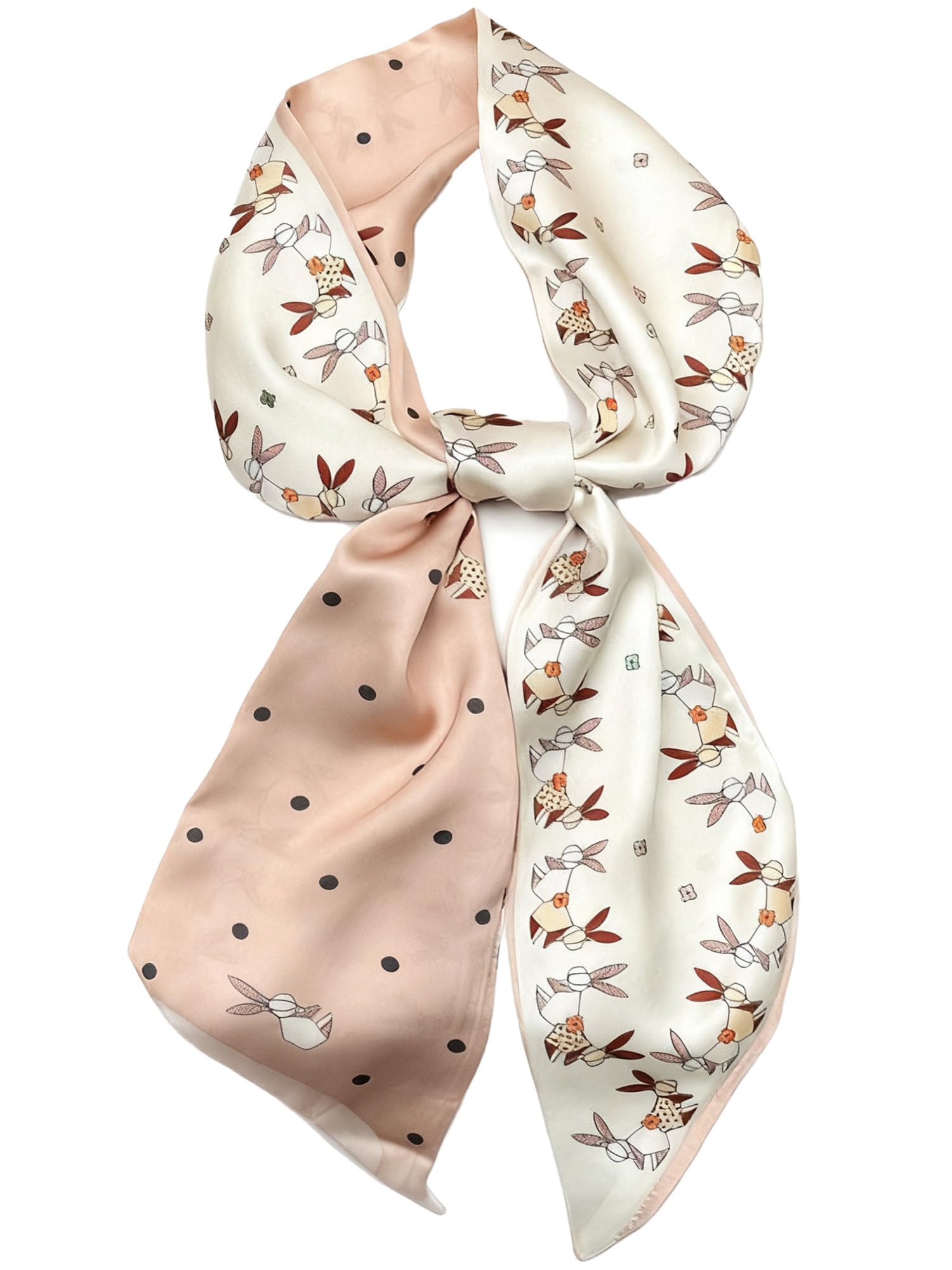 kcctoo 59” Long Silk Like Head Scarf Women's Fashion Square Neck Satin Scarfs for Bag Hair Scarves Gift 59 * 5.9”