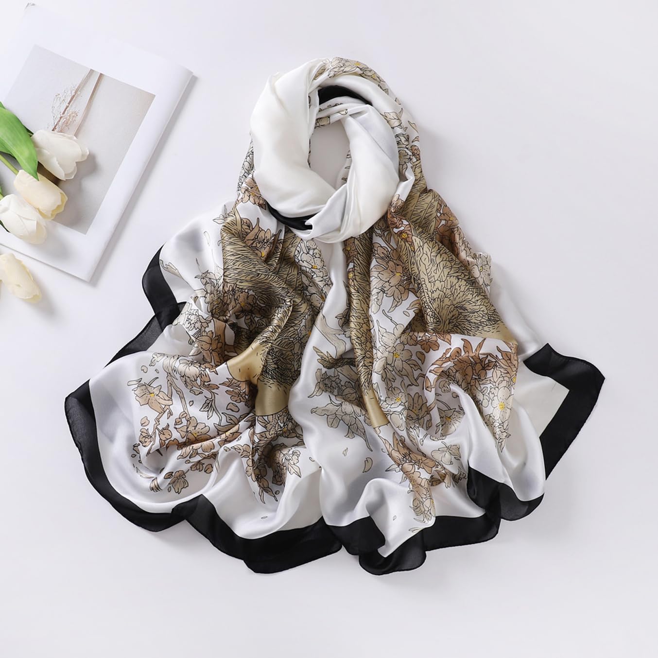 Silk Scarf Mulberry Silk Fashion Scarves Long Lightweight Shawl Wrap …
