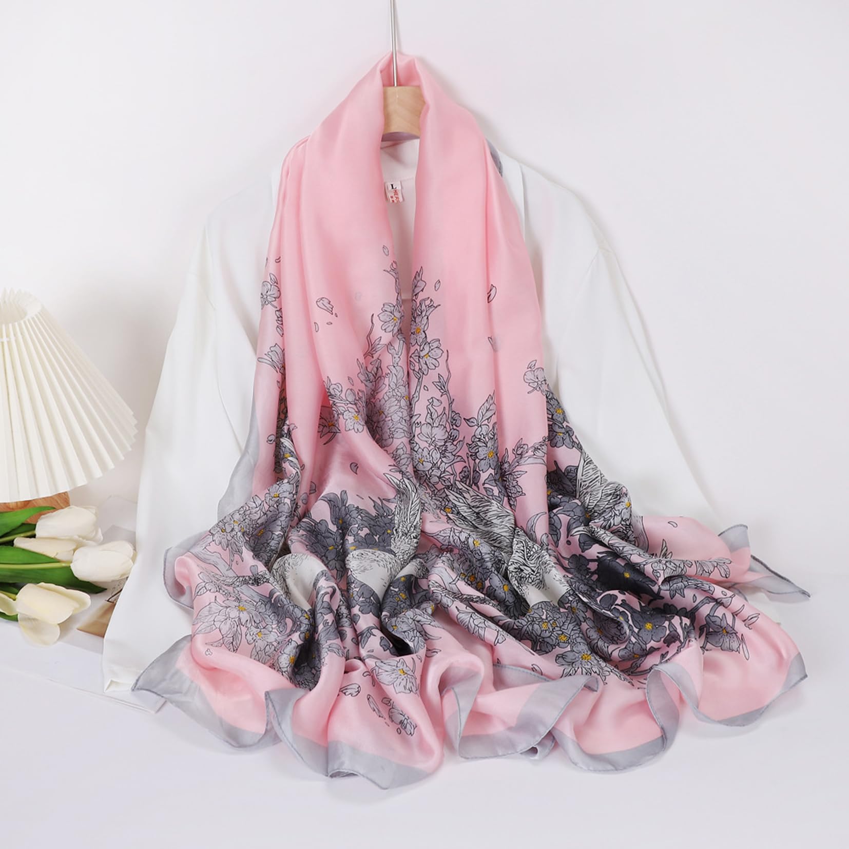 Silk Scarf Mulberry Silk Fashion Scarves Long Lightweight Shawl Wrap …