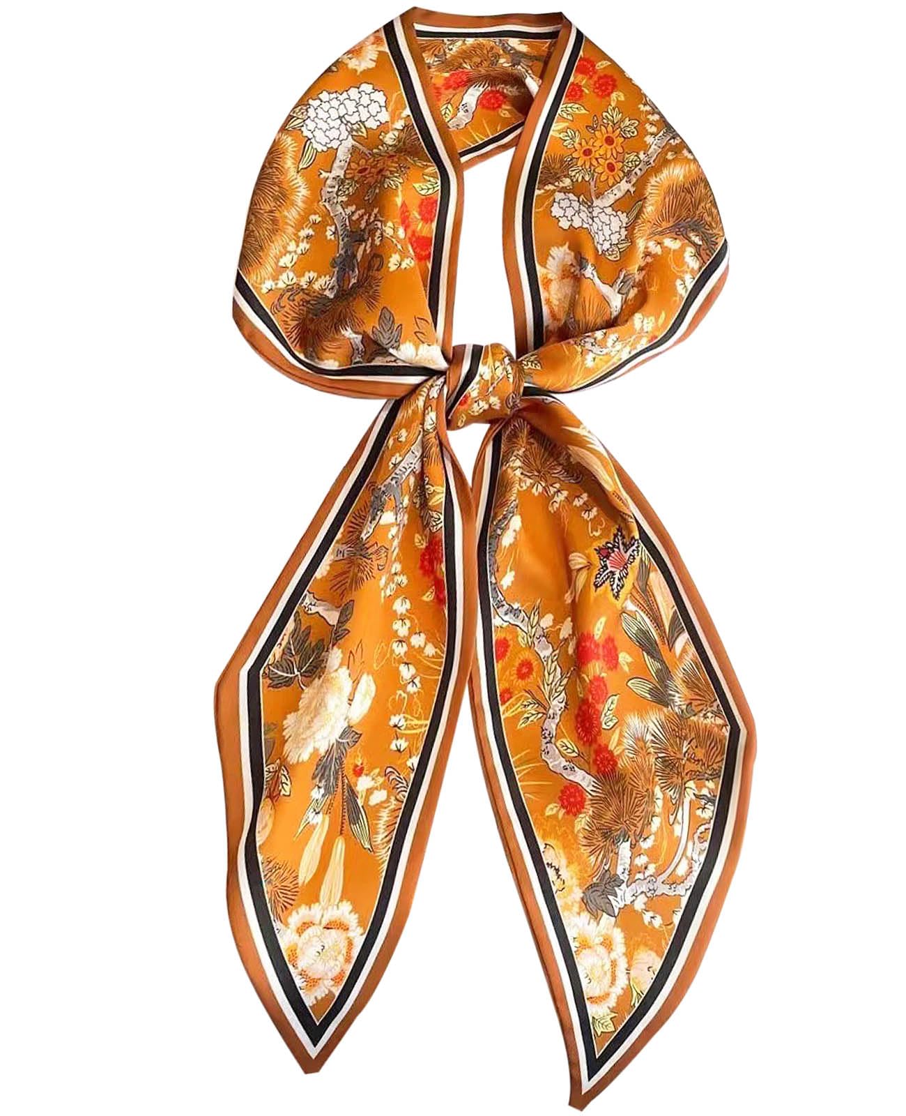 Head Scarf Hair Neck Scarves For Women Purse Bag Scarfs For Handbags Silky Long Thin Satin Headscarf Fashion