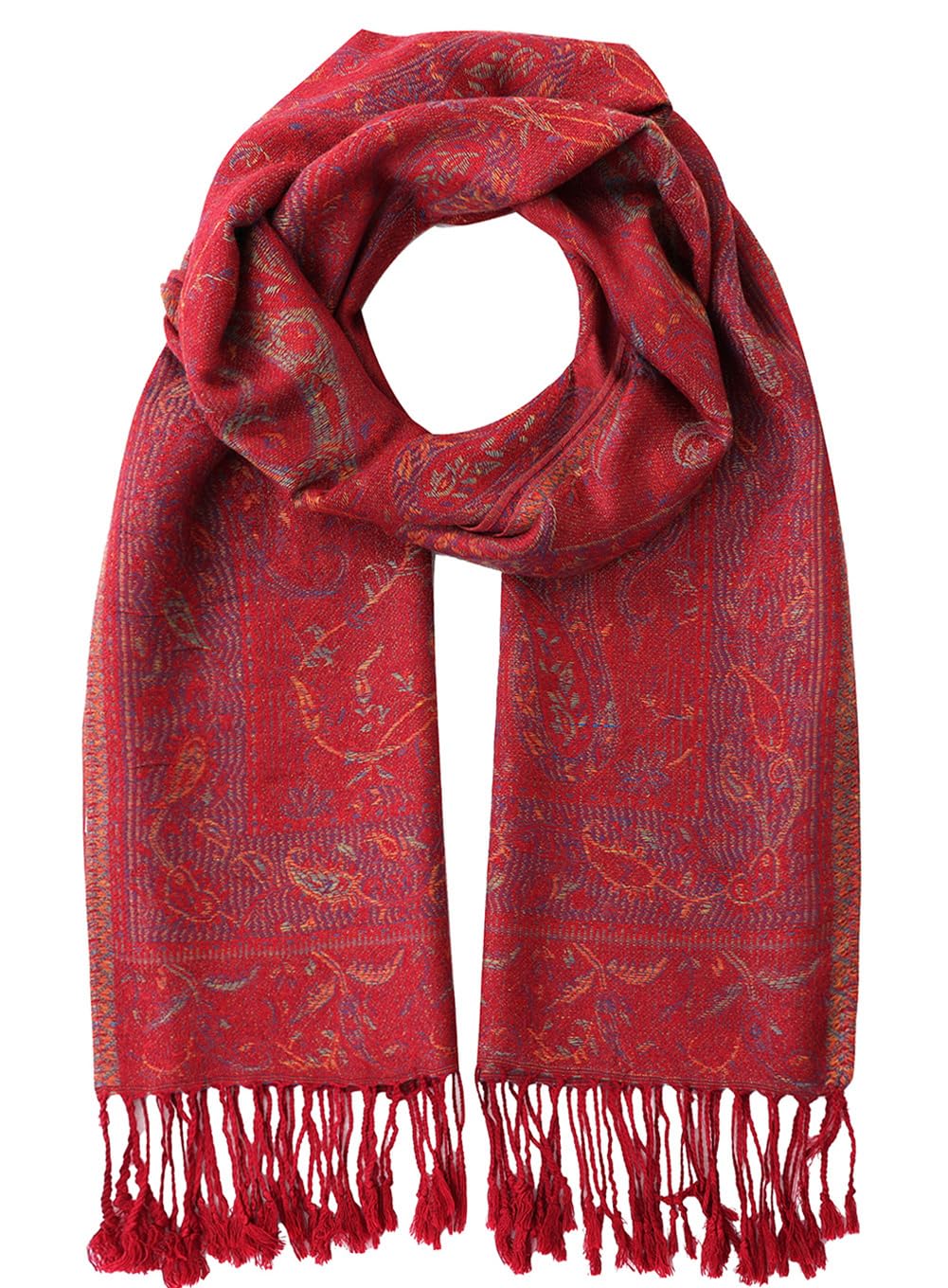 Umjetnost Womens Soft Silky Pashmina Rave Scarf Paisley Pattern Pashmina Shawl Wrap with Fringes