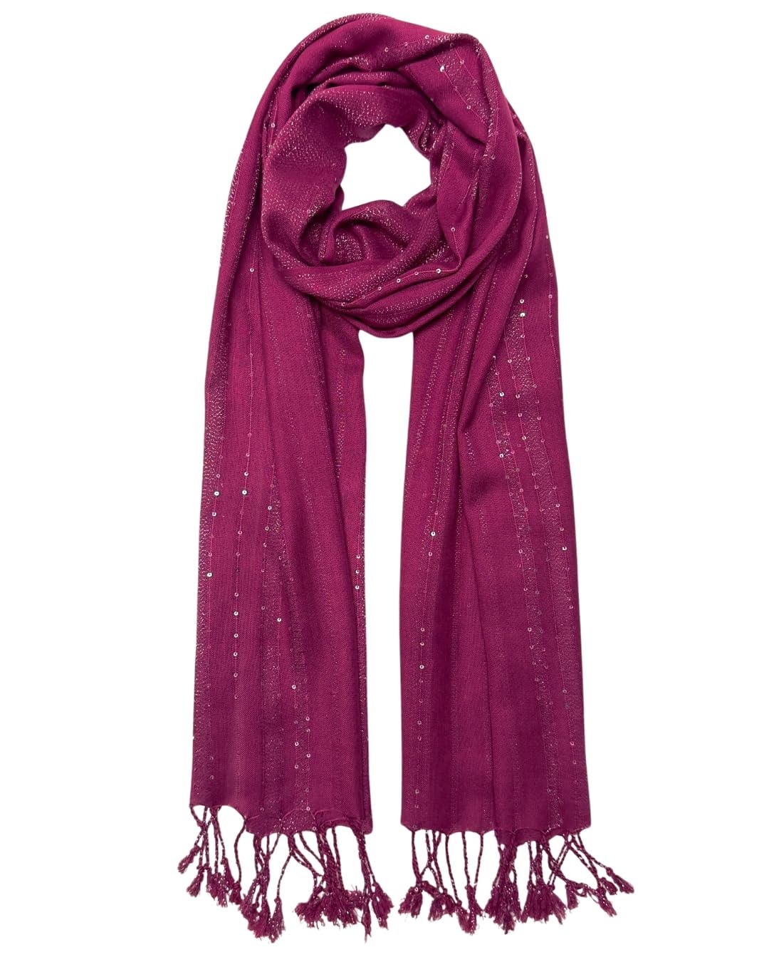 Humble Hilo Handmade Shimmer Thread Scarf or Shawl Large Lightweight Neckscarf Wrap for Women with Metallic Embroidery