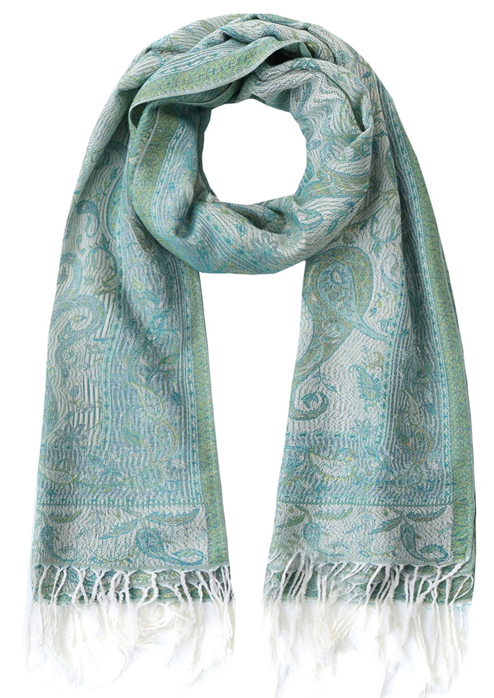 Umjetnost Womens Soft Silky Pashmina Rave Scarf Paisley Pattern Pashmina Shawl Wrap with Fringes