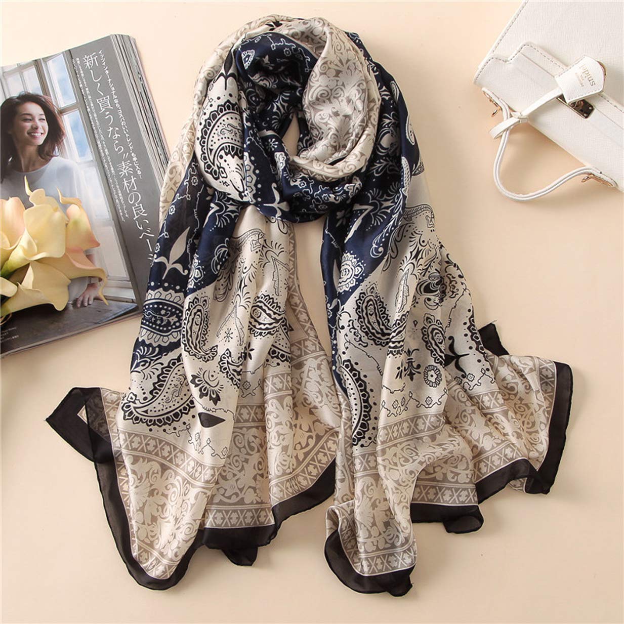 Silk Scarf Mulberry Silk Fashion Scarves Long Lightweight Shawl Wrap …