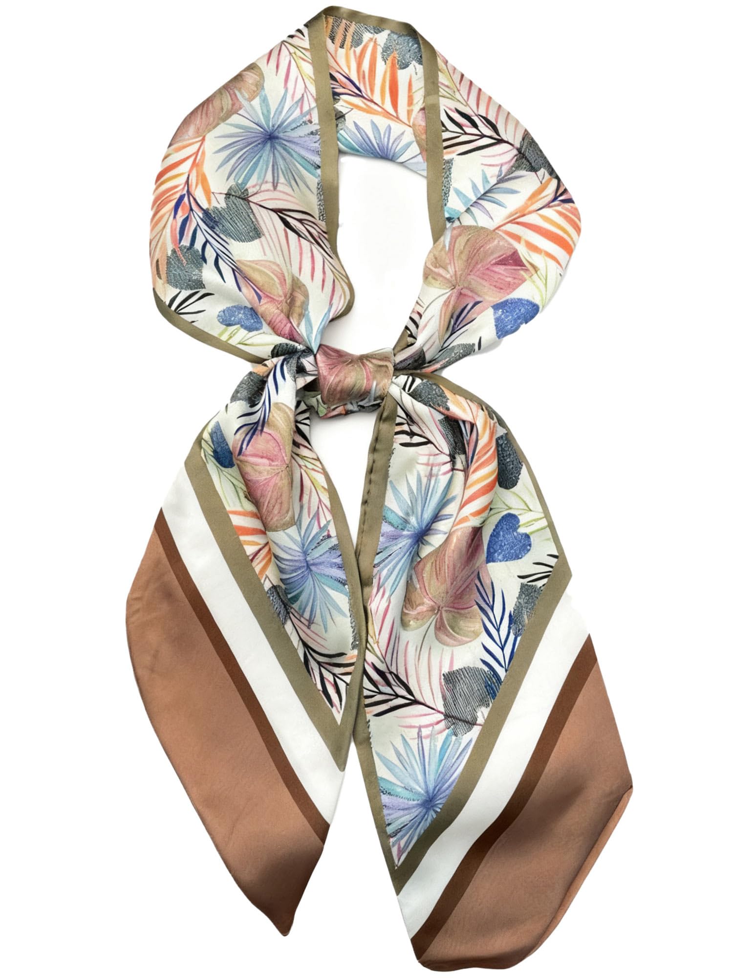 kcctoo 59” Long Silk Like Head Scarf Women's Fashion Square Neck Satin Scarfs for Bag Hair Scarves Gift 59 * 5.9”