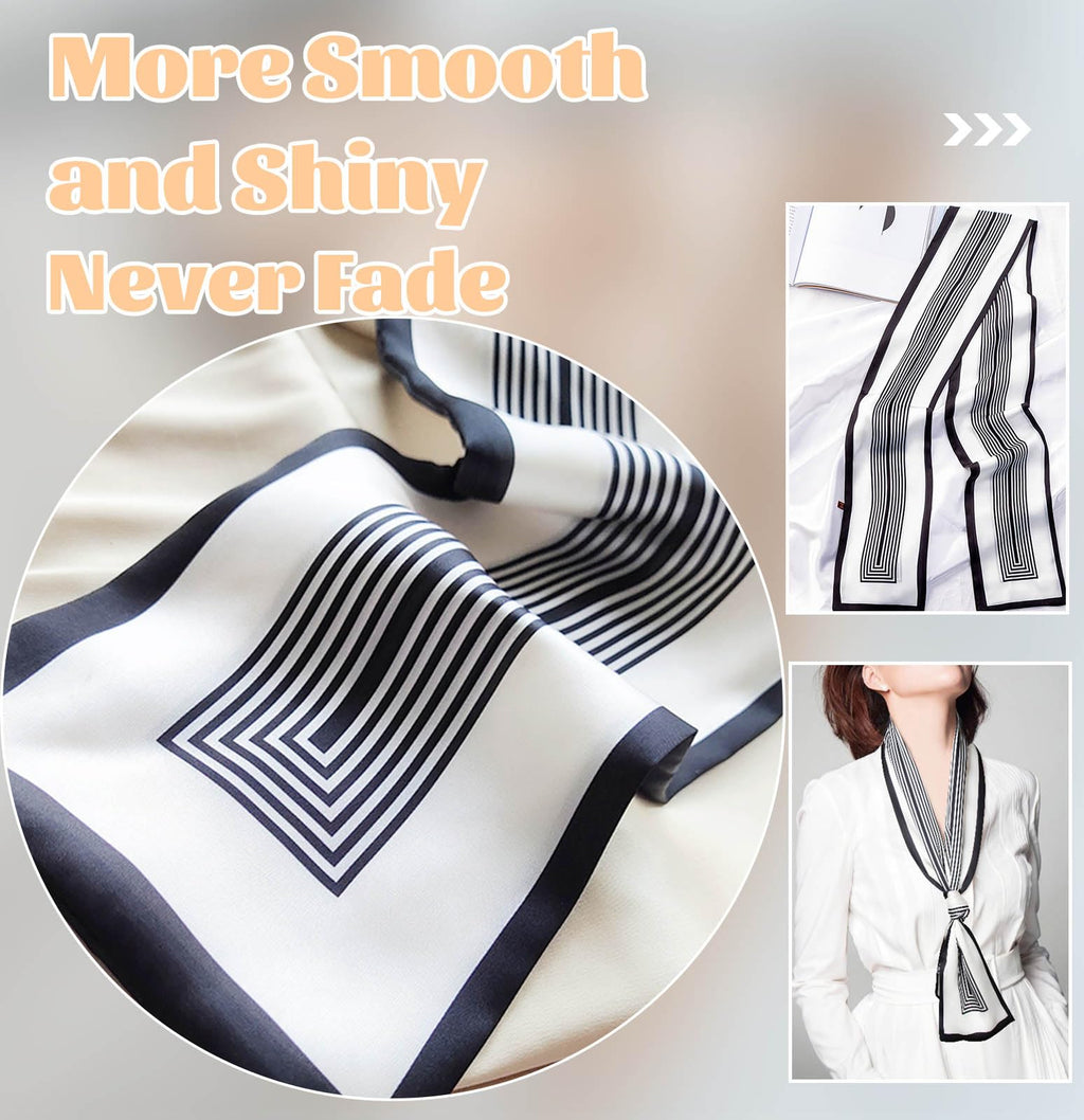 kcctoo 59” Long Silk Like Head Scarf Women's Fashion Square Neck Satin Scarfs for Bag Hair Scarves Gift 59 * 5.9”