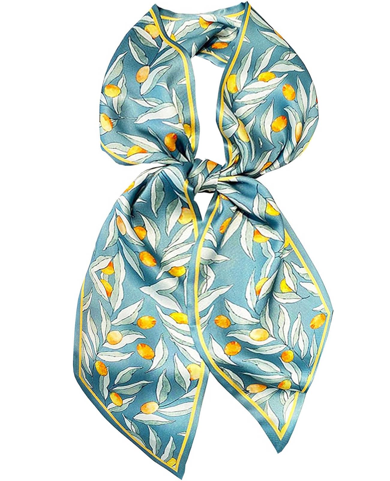 Head Scarf Hair Neck Scarves For Women Purse Bag Scarfs For Handbags Silky Long Thin Satin Headscarf Fashion