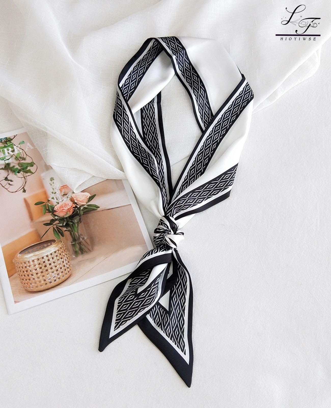 Head Scarf Hair Neck Scarves For Women Purse Bag Scarfs For Handbags Silky Long Thin Satin Headscarf Fashion