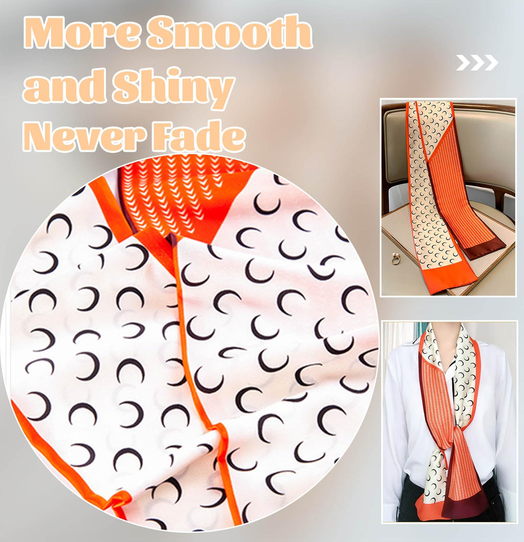 kcctoo 59” Long Silk Like Head Scarf Women's Fashion Square Neck Satin Scarfs for Bag Hair Scarves Gift 59 * 5.9”
