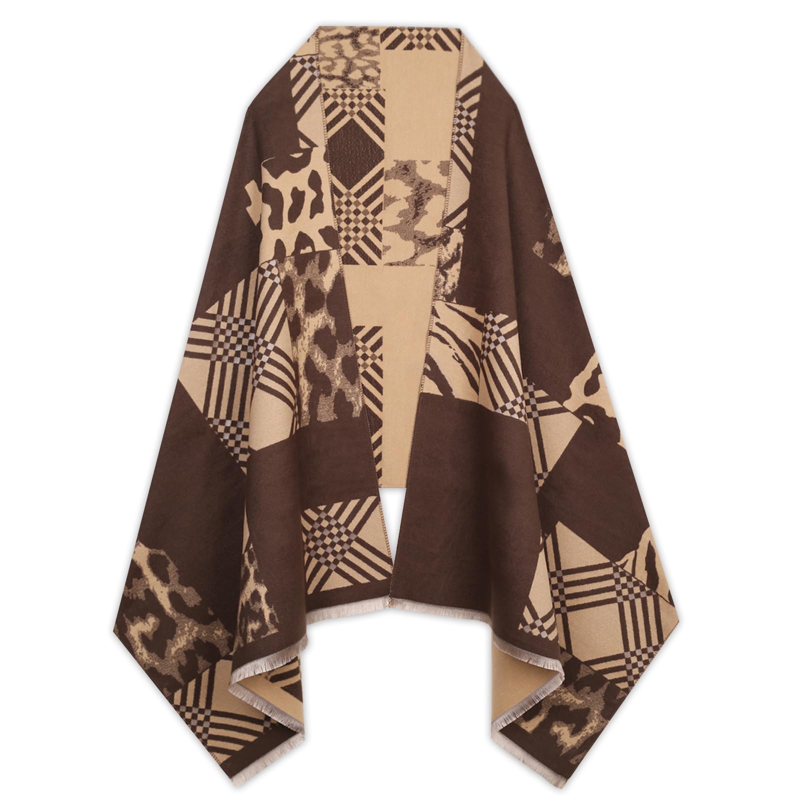 EXTREE Scarfs for Women Pashmina Silky Shawl Wrap for Evening Dressing Blanket Open Front Poncho Cape