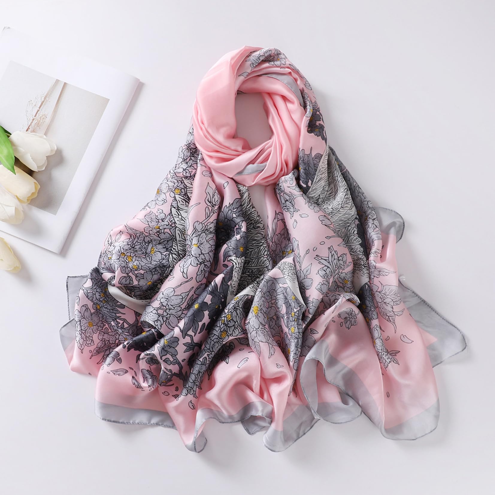 Silk Scarf Mulberry Silk Fashion Scarves Long Lightweight Shawl Wrap …