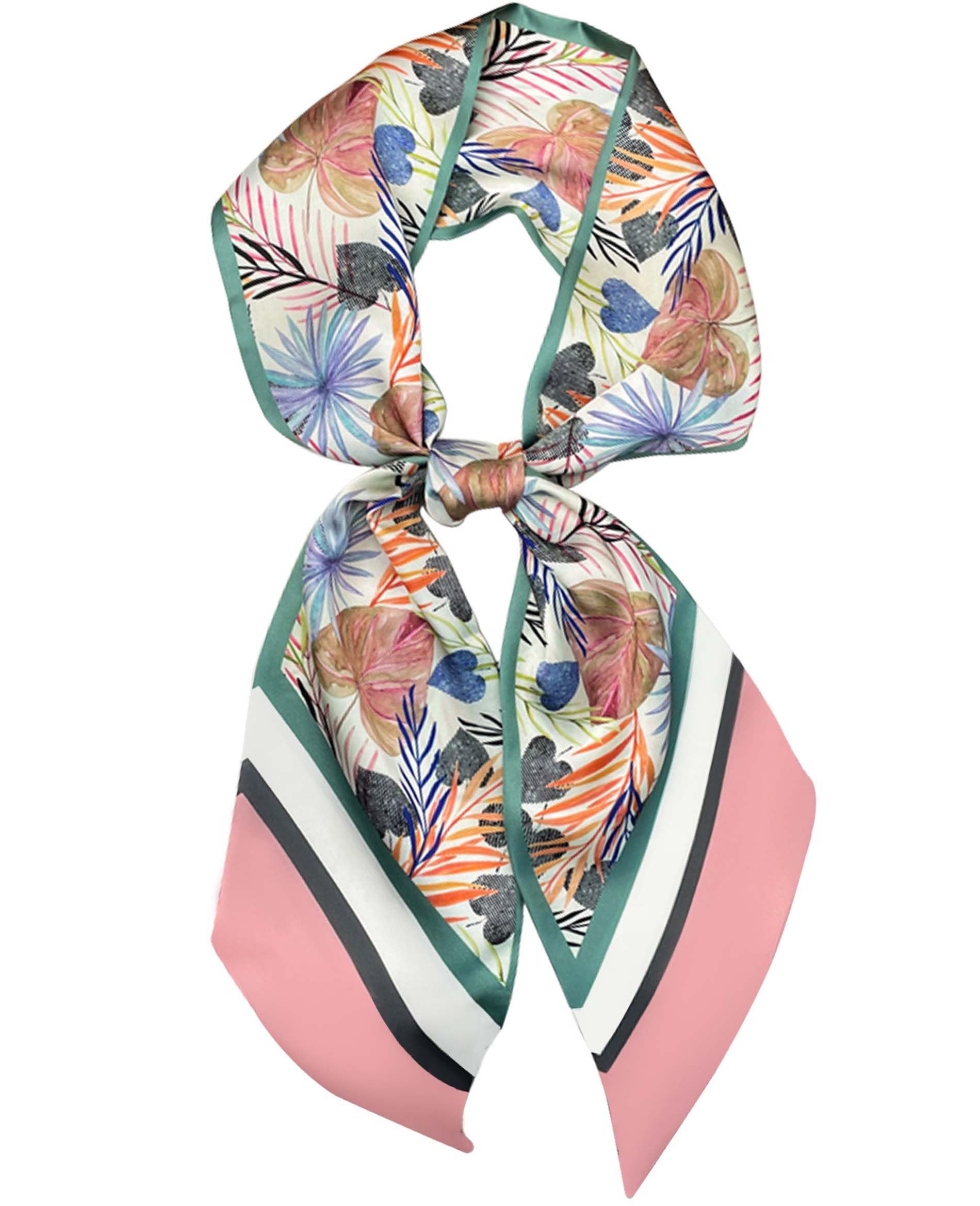 kcctoo 59” Long Silk Like Head Scarf Women's Fashion Square Neck Satin Scarfs for Bag Hair Scarves Gift 59 * 5.9”