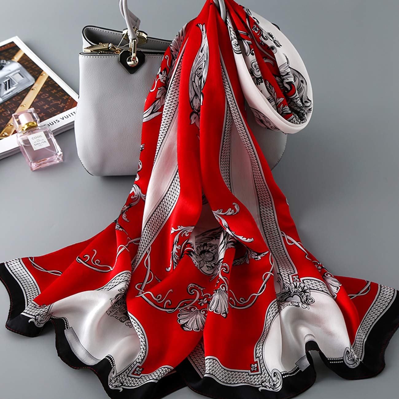 Silk Scarf Mulberry Silk Fashion Scarves Long Lightweight Shawl Wrap …
