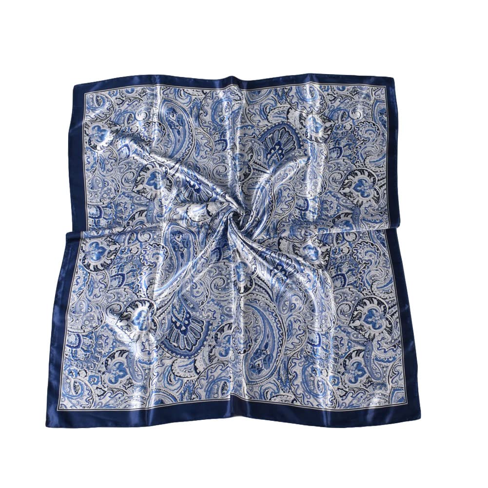 4Pcs Silk Head Scarves for Women Satin Hair Scarf 35”Large Square Bandana Silk Like Neck Scarf Shawl