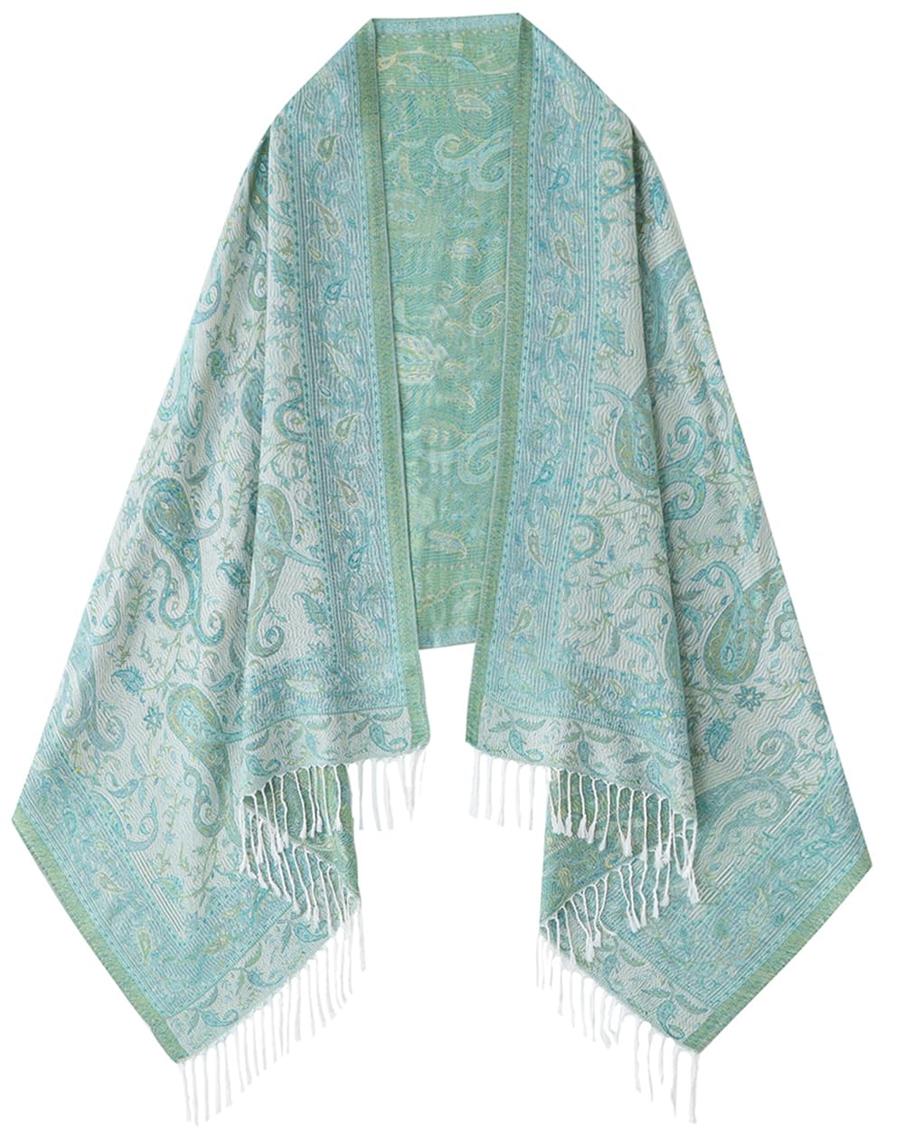 Umjetnost Womens Soft Silky Pashmina Rave Scarf Paisley Pattern Pashmina Shawl Wrap with Fringes