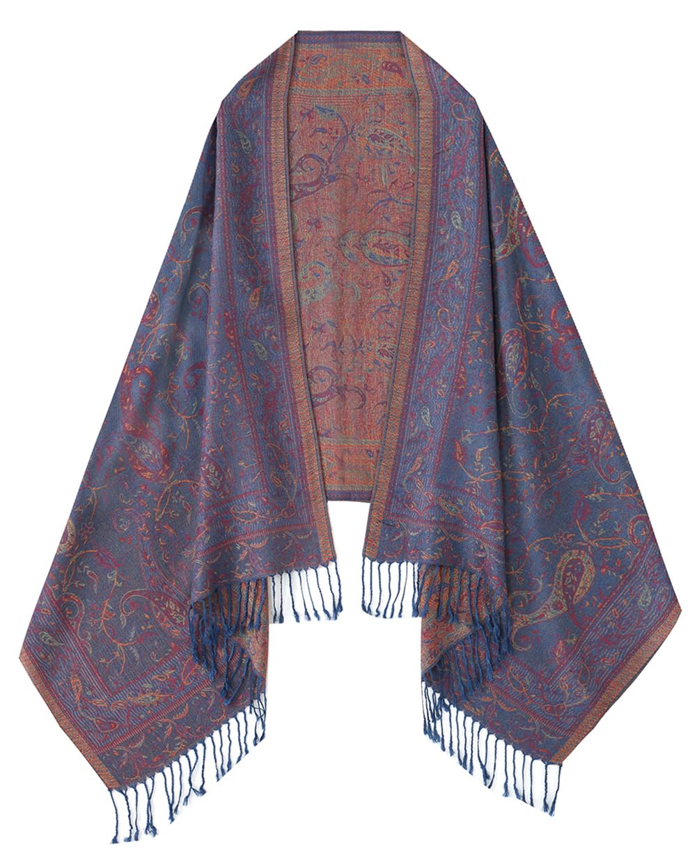 Umjetnost Womens Soft Silky Pashmina Rave Scarf Paisley Pattern Pashmina Shawl Wrap with Fringes