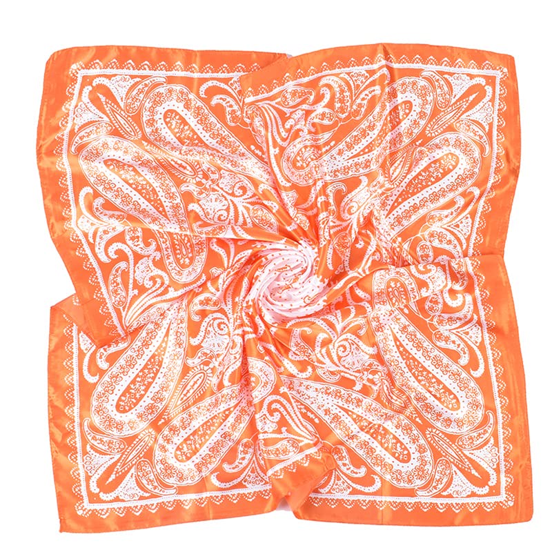 4Pcs Silk Head Scarves for Women Satin Hair Scarf 35”Large Square Bandana Silk Like Neck Scarf Shawl