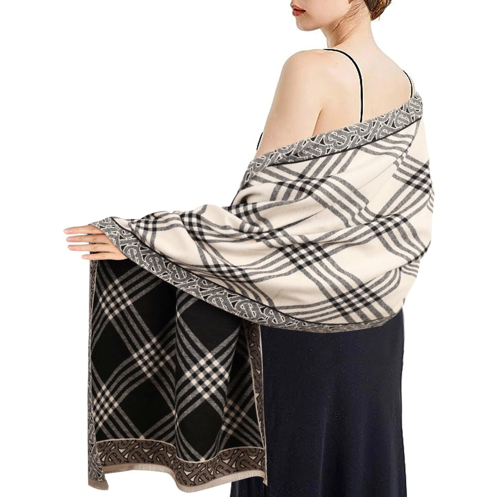 EXTREE Scarfs for Women Pashmina Silky Shawl Wrap for Evening Dressing Blanket Open Front Poncho Cape