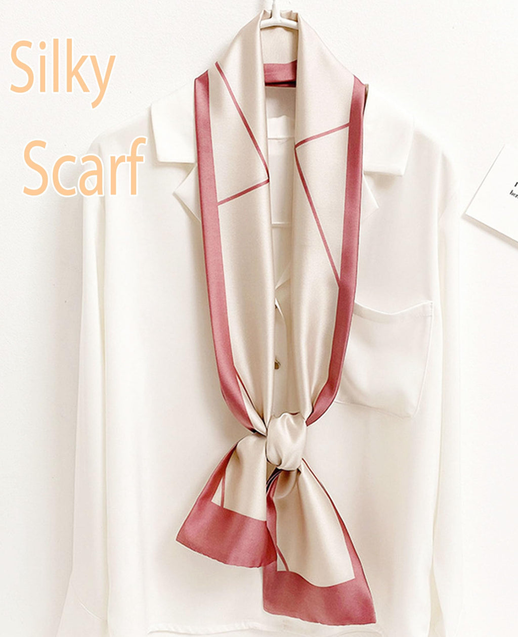 kcctoo 59” Long Silk Like Head Scarf Women's Fashion Square Neck Satin Scarfs for Bag Hair Scarves Gift 59 * 5.9”
